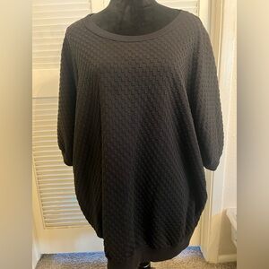 Black Textured Oversized Blouse